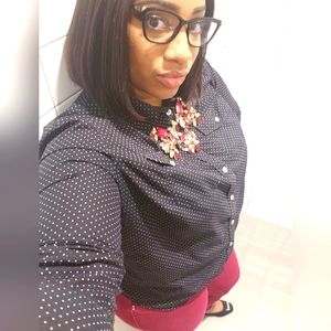 Polka dot button down